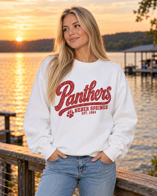 Panthers Heber Springs Vintage Comfort Colors Crewneck Sweatshirt