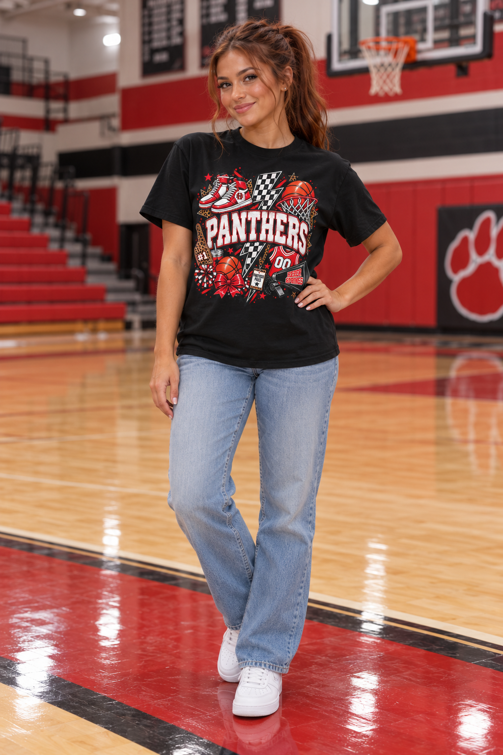 Heber Springs Panthers Basketball Spirit Graphic Tee | Comfort Colors 1717 Game Day T-Shirt