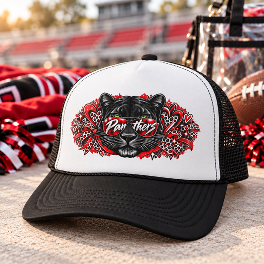 Heber Springs Panthers Fierce & Fabulous Leopard Print Trucker Hat