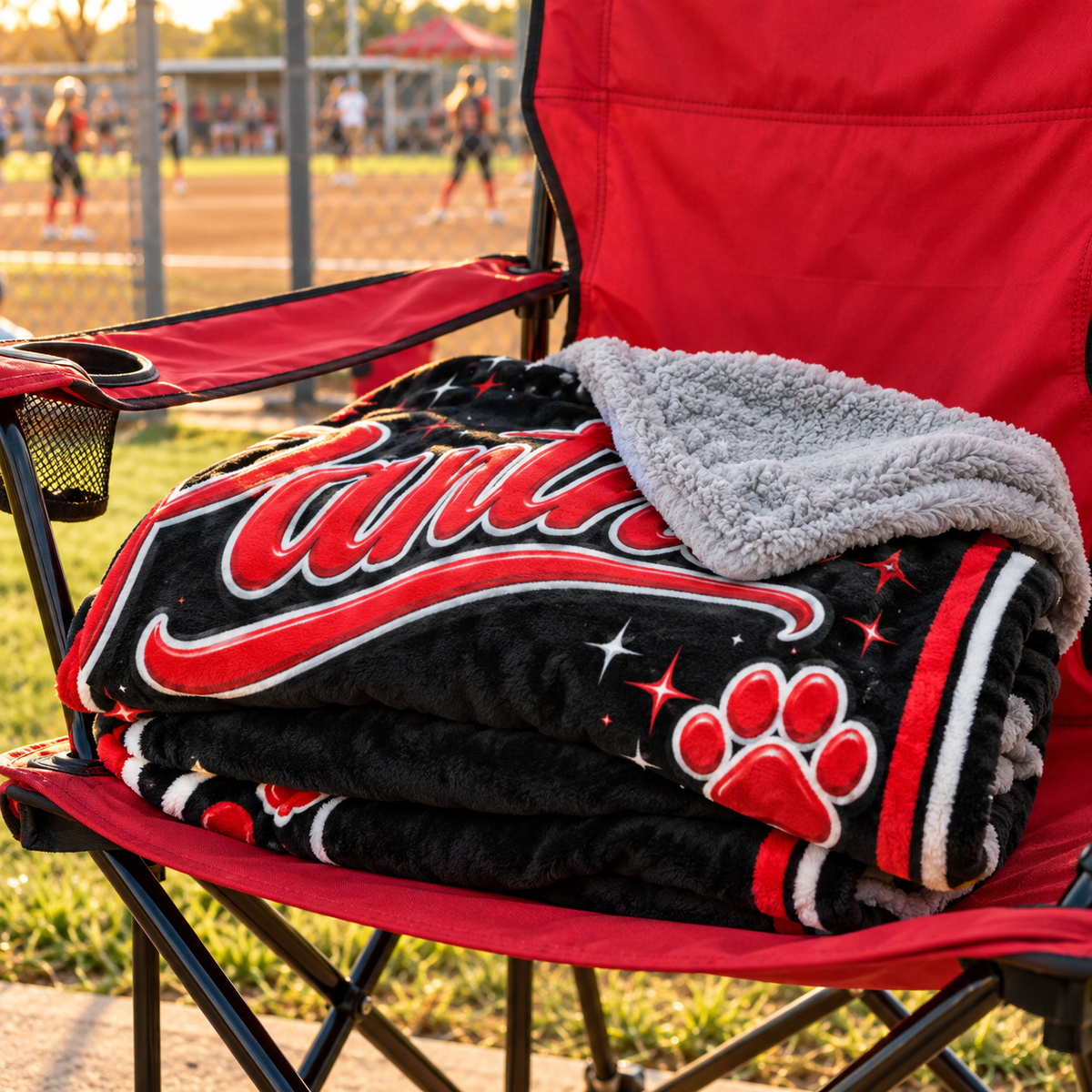 Heber Springs Panthers Game Day Sherpa Blanket - Oversized 60 x 80