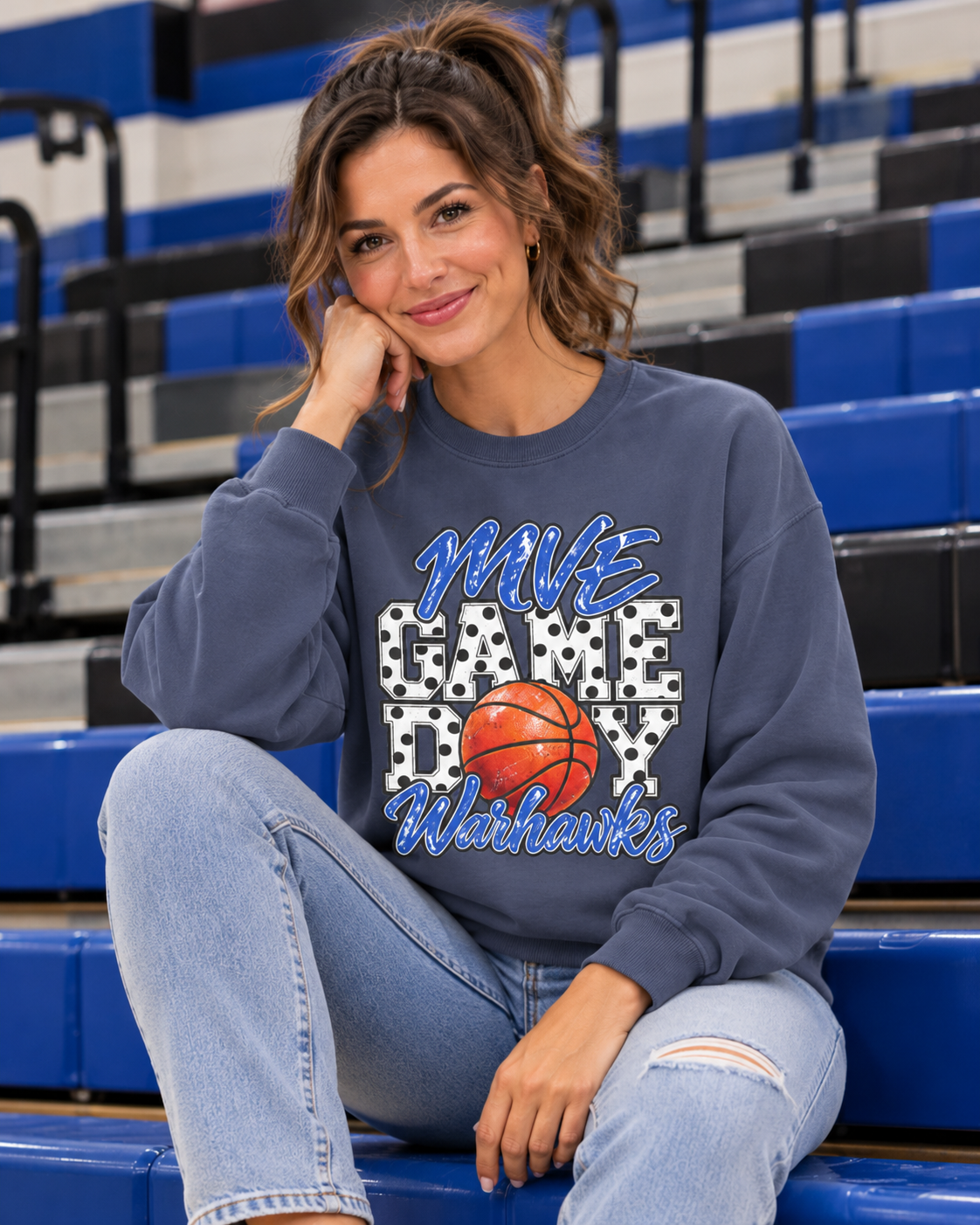 Mount Vernon-Enola Warhawks Basketball Game Day| Comfort Colors Crewneck Sweatshirt